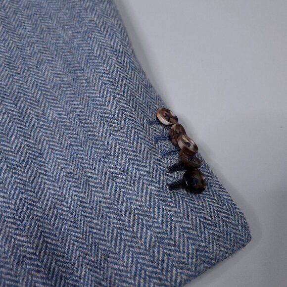 Astor & Black Nobility Herringbone Wool 2 Peice Suit Surgeon Cuffs 42 Chest - Picture 3 of 15